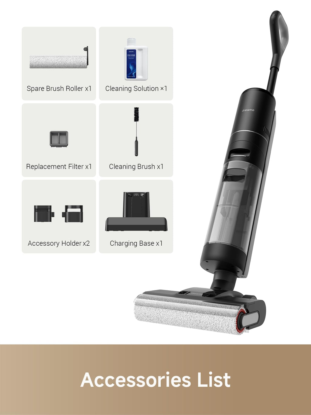 DREAME H12 Pro Gen2 Vacuum Mop, 0 Tangle Wet Dry Vacuum Cleaner, Cordless Vacuum Mop All-in-One for Hard Floors, 180° Lie-Flat Floor Cleaner Machine with 194°F Hot Self-Cleaning, 50Mins Runtime
