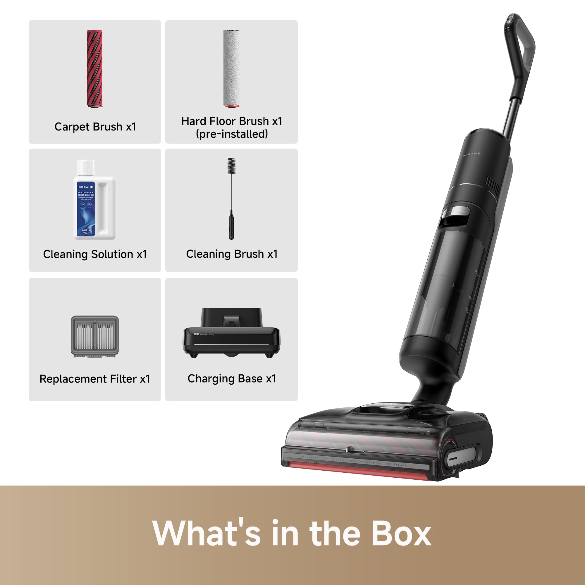 DREAME H15 Pro CarpetFlex Cordless Vacuum Mop, Wet Dry Vacuum Cleaner with Dual Brushes for Hard Floors & Carpet, Tangle-Free Hair-Cutting, 23kPa Suction, 180° Lie-Flat Floor Washer, 194°F Fast Drying