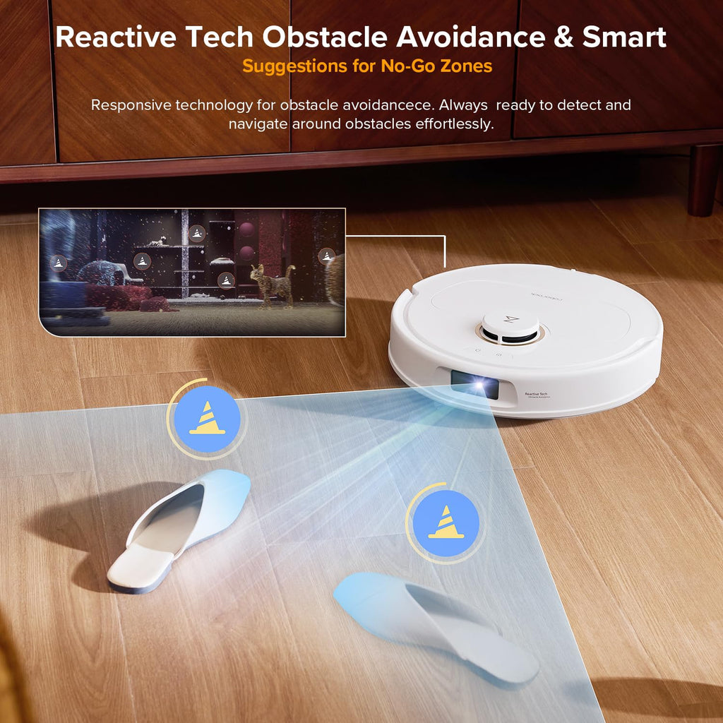 roborock Qrevo S5V Robot Vacuum and Mop, FlexiArm Edge Mopping, 12,000Pa Suction, Dual Zero-Tangle System, Smart Obstacle Avoidance, 10mm Mop Lifting, Auto Mop Washing&Drying, Self-Emptying&Refilling