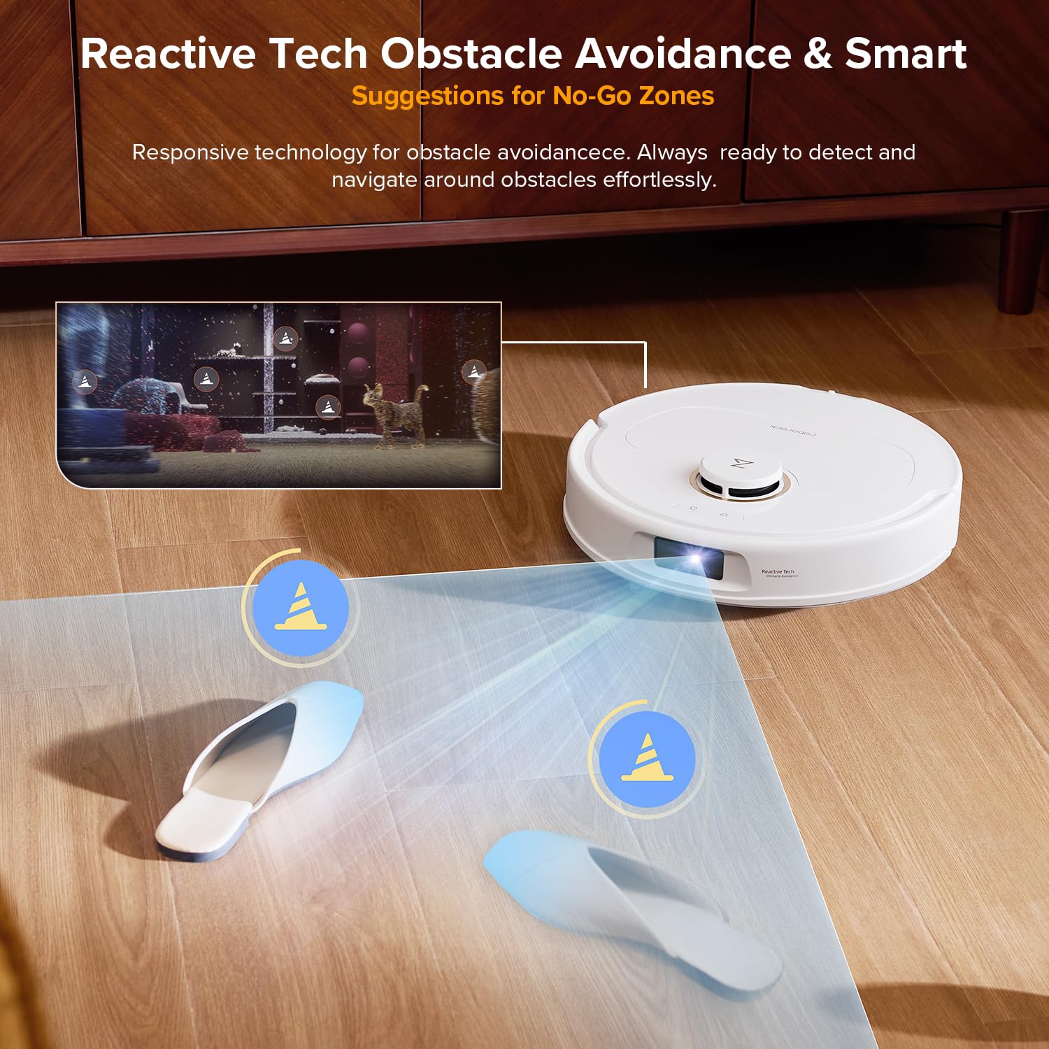 roborock Qrevo S5V Robot Vacuum and Mop, FlexiArm Edge Mopping, 12,000Pa Suction, Dual Zero-Tangle System, Smart Obstacle Avoidance, 10mm Mop Lifting, Auto Mop Washing&Drying, Self-Emptying&Refilling