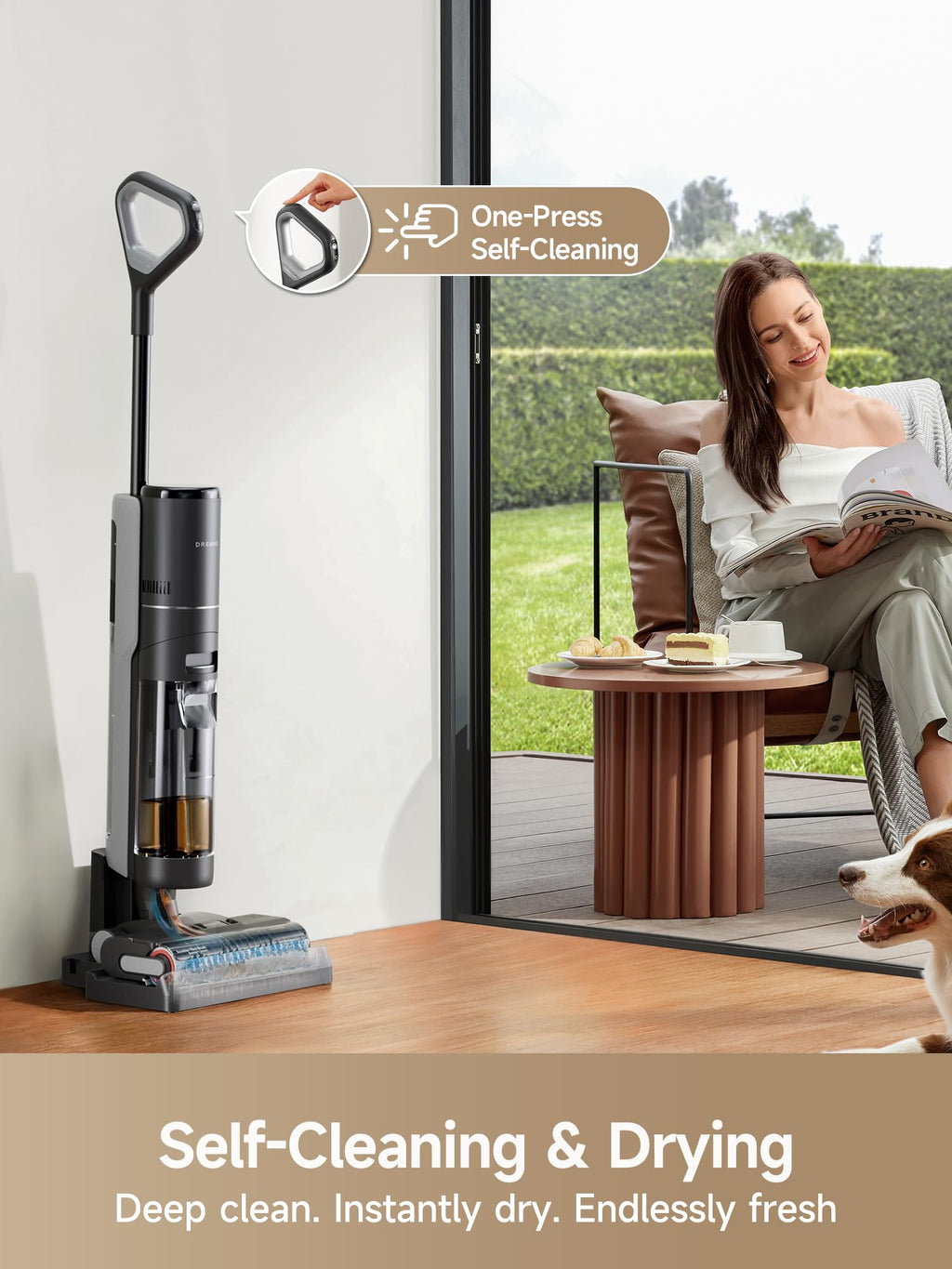 DREAME H12 Pro Gen2 Vacuum Mop, 0 Tangle Wet Dry Vacuum Cleaner, Cordless Vacuum Mop All-in-One for Hard Floors, 180° Lie-Flat Floor Cleaner Machine with 194°F Hot Self-Cleaning, 50Mins Runtime