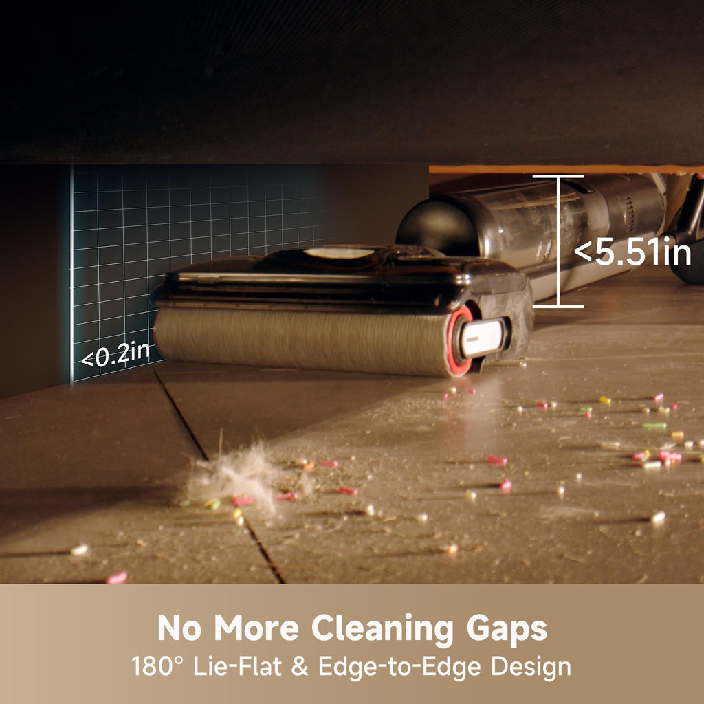 DREAME H15 Pro CarpetFlex Cordless Vacuum Mop, Wet Dry Vacuum Cleaner with Dual Brushes for Hard Floors & Carpet, Tangle-Free Hair-Cutting, 23kPa Suction, 180° Lie-Flat Floor Washer, 194°F Fast Drying