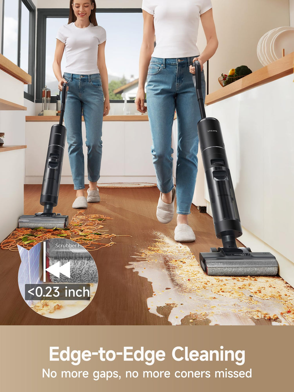 DREAME H12 Pro Gen2 Vacuum Mop, 0 Tangle Wet Dry Vacuum Cleaner, Cordless Vacuum Mop All-in-One for Hard Floors, 180° Lie-Flat Floor Cleaner Machine with 194°F Hot Self-Cleaning, 50Mins Runtime