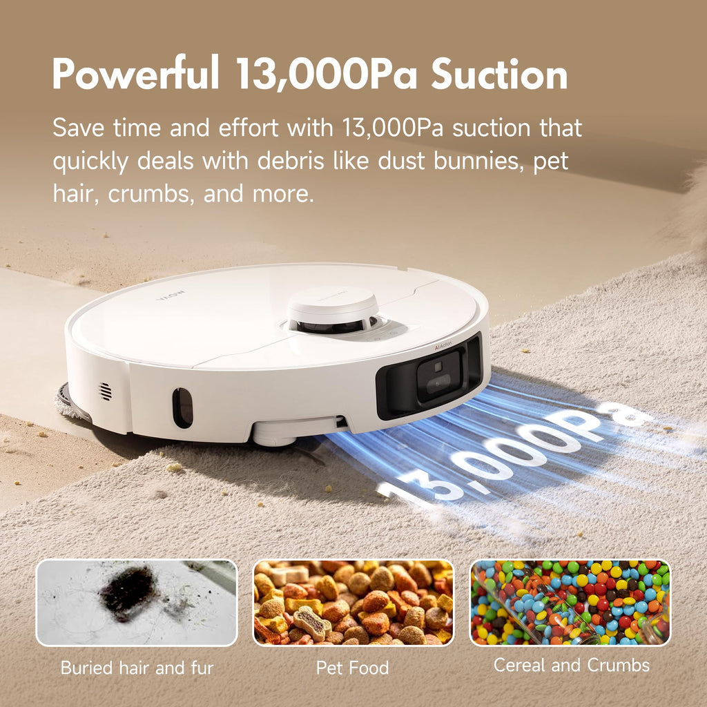 Mova P10 Pro Ultra Gen 2 Robot Vacuum and Mop, 26,000Pa Suaction, 212°F Hot Water Auto Mop Washing, 1-Hour Hot Air Drying, Extenable Mop, All-in-One Dock, Triple Anti-Tangle System for Home