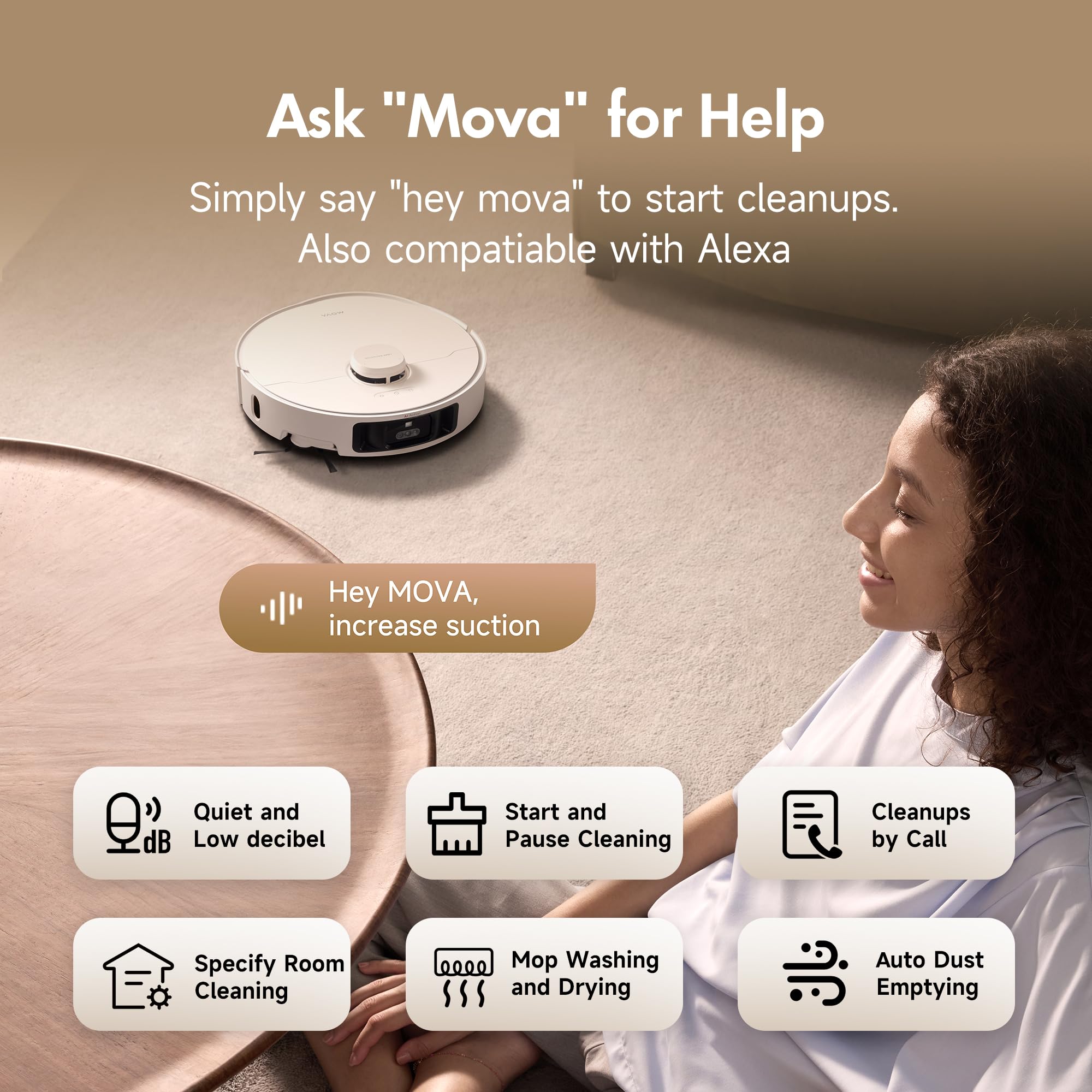 Mova P10 Pro Ultra Gen 2 Robot Vacuum and Mop, 26,000Pa Suaction, 212°F Hot Water Auto Mop Washing, 1-Hour Hot Air Drying, Extenable Mop, All-in-One Dock, Triple Anti-Tangle System for Home